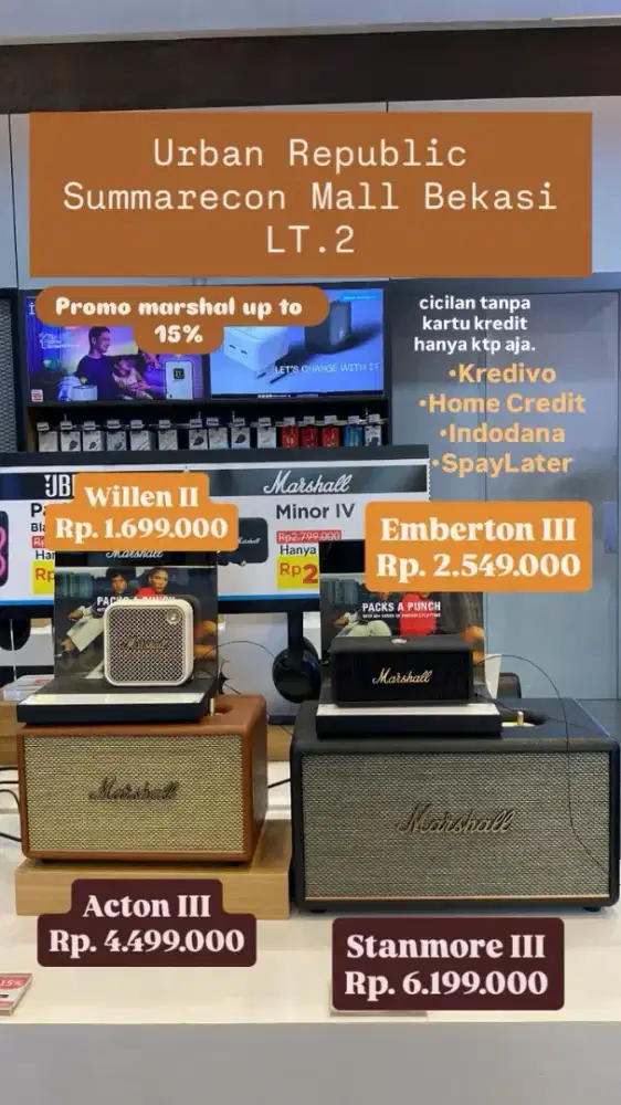 Promo Speaker Marshal cicilan 0% cukup dengan KTP