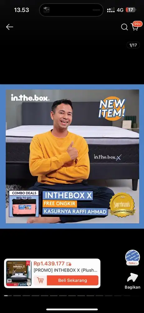 Kasur In The Box 200 x 200 Pemakaian 7 Bulan