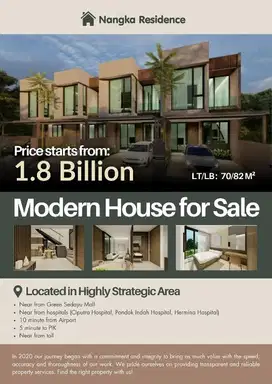 RUMAH TOWN HOUSE MINIMALIS MODERN JL NANGKA CENGKARENG