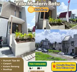Villa Full Furnished Hanya 800 Juta an 5 Menit Alun-Alun Kota Batu
