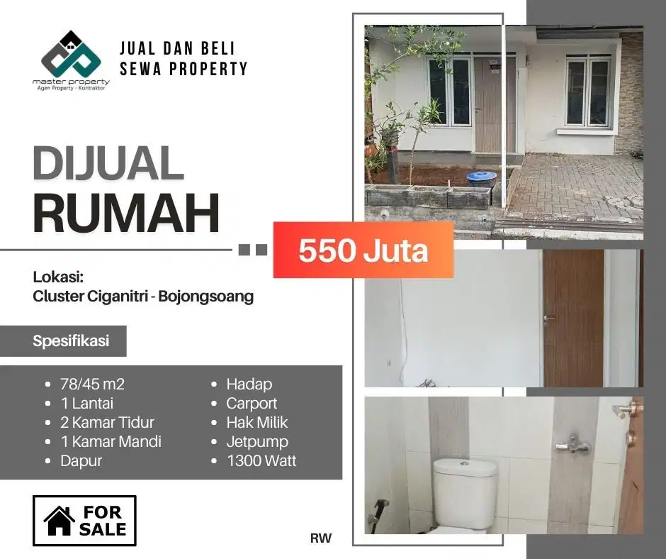 Rumah minimalis 500 jutaan di Cluster Ciganitri Bojongsoang Bandung