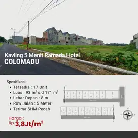 Tanah 5 Menit Ramada Hotel Colomadu, SHM ; 94 m2