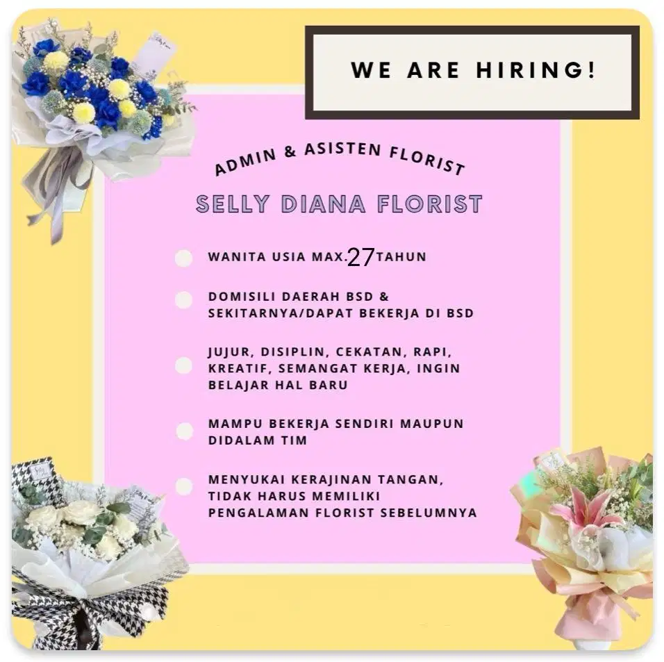 Admin & Asistant Florist