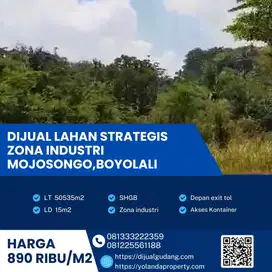 Lahan Strategis Industri Lokasi Mojosongo,Boyolali Luas 5,5 Ha