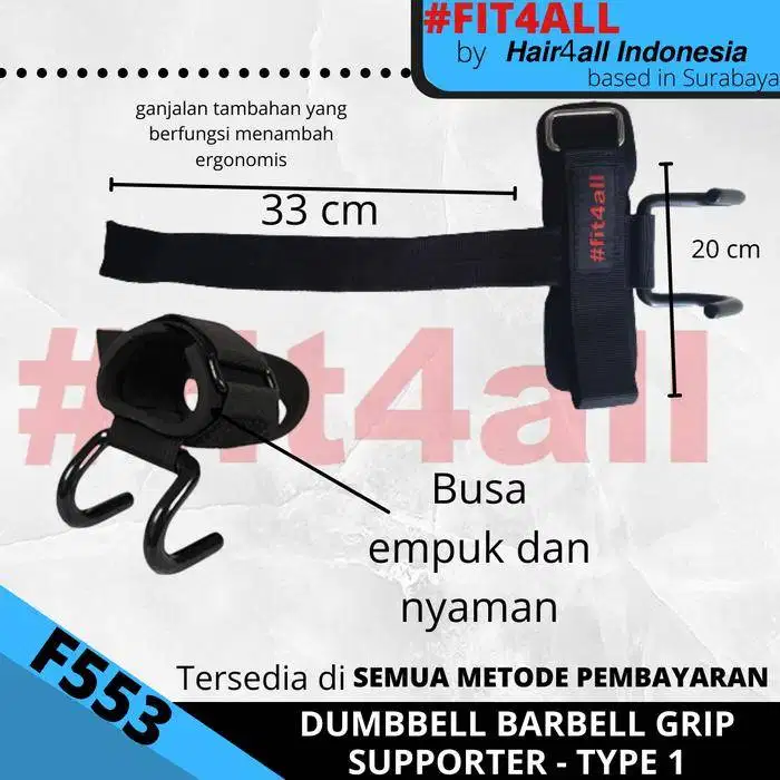 F553 DUMBELL BARBELL GRIP SUPPORTER TYPE 1 KALISTENIK FITNESS GYM ORI