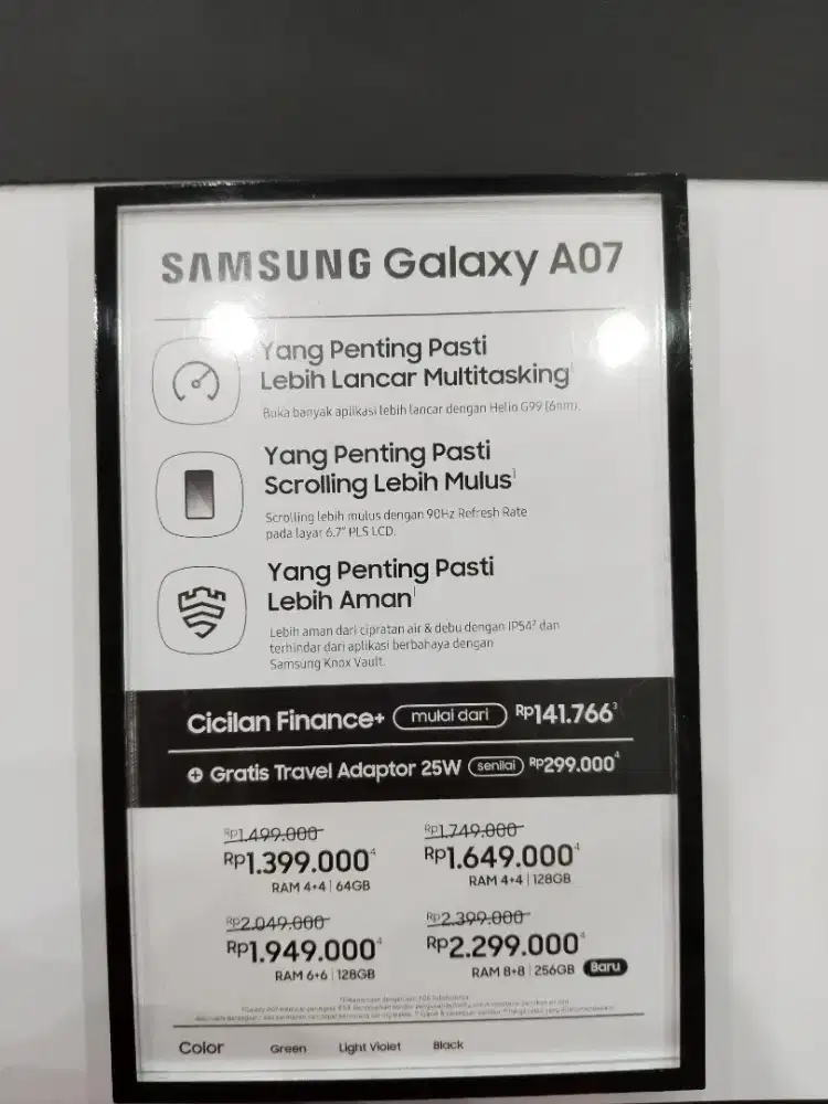 PROMO CICILAN BUNGA RENDAH SAMSUNG GALAXY A07 8/256