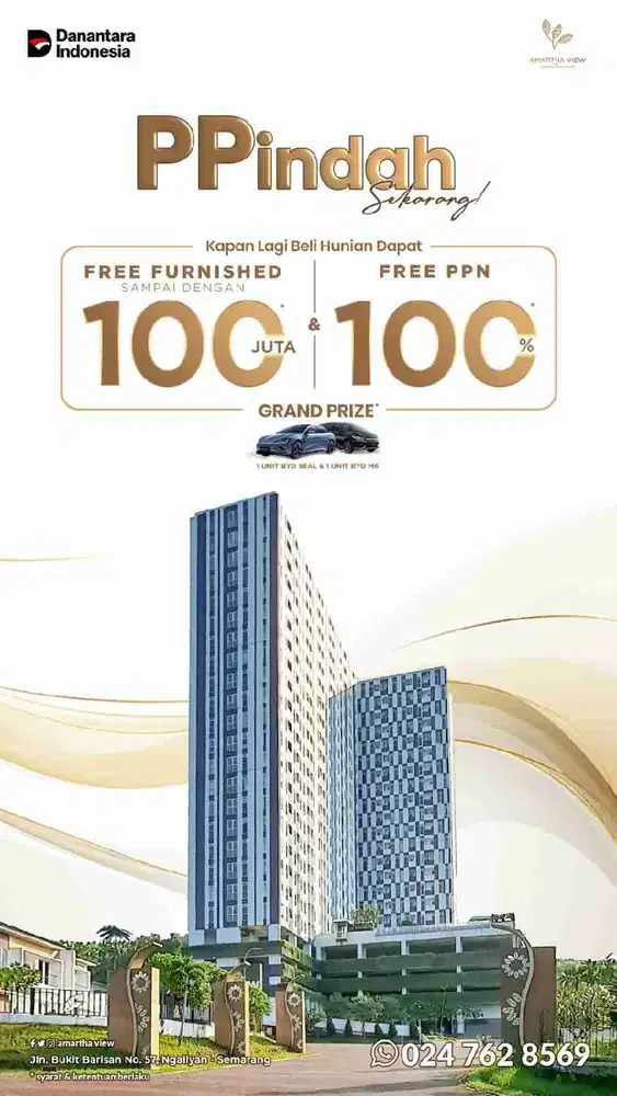 Apartemen Semarang 2 Kamar  Tidur  Dekat Kawasan Industri Candi