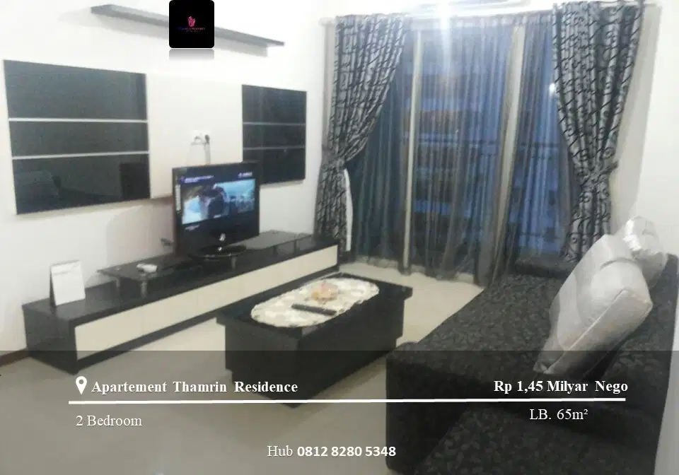 Dijual Apartement Thamrin Residence Mid Floor 2BR Furnished North View