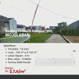 Cocok Hunian 10 Menit Kampus UNS Solo, SHM, 144 m2