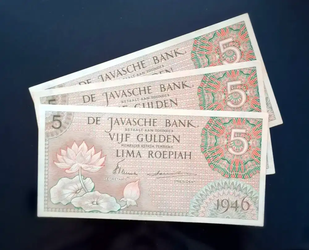 Uang kuno/gulden 1946(UNC) nomor seri berurut.