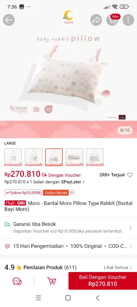 Moro pillow motif rabbit size Large