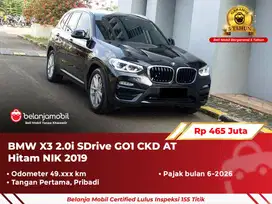 [ GARANSI 5TH ] BMW X3 X 3 2.0i SDrive GO1 CKD AT Hitam 2019 2020
