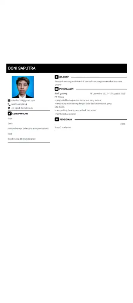 Info loker daerah jakbar