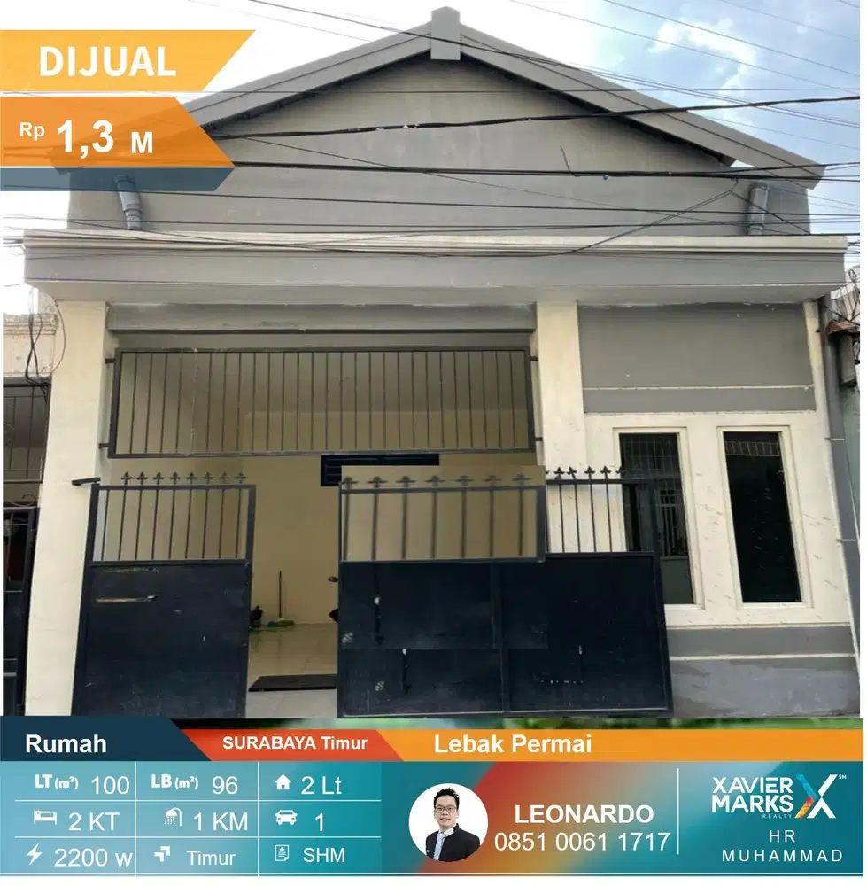 Rumah Lebak Permai luas tanah 100m2 ada 2KT & 1KM bangunan 2 lantai
