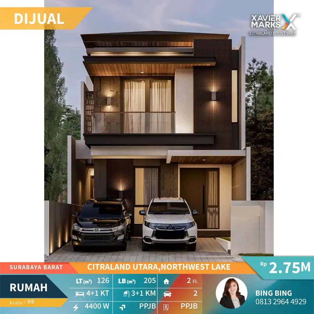 RUMAH BARU GRESS Harga 2Man Citraland Utara, Raya Northwest Lake (BB)