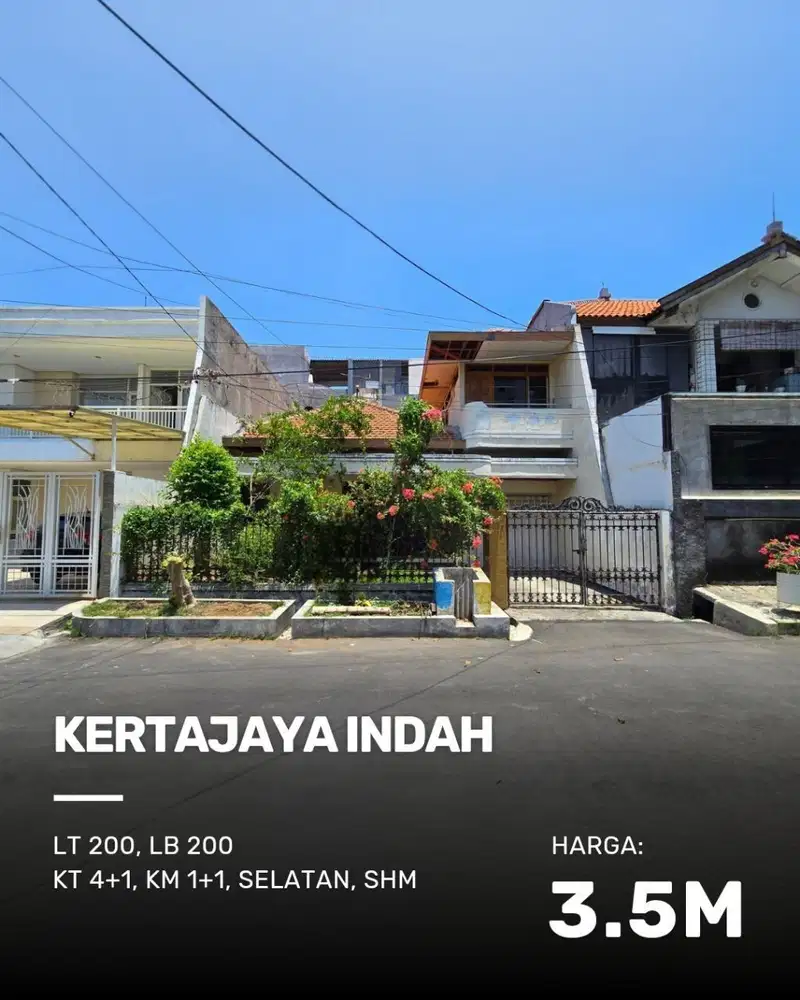 Rumah Kertajaya Indah STRATEGIS, garasi, carport