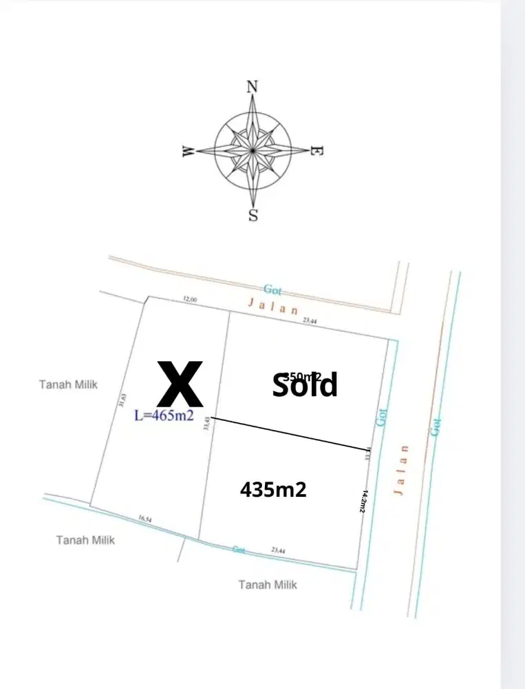 Tanah di jalan utama Kayutulang Canggu