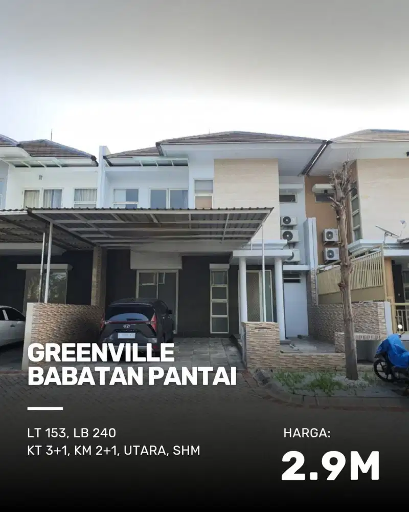 Rumah Greenville Babatan Pantai STRATEGIS, SIAP HUNI