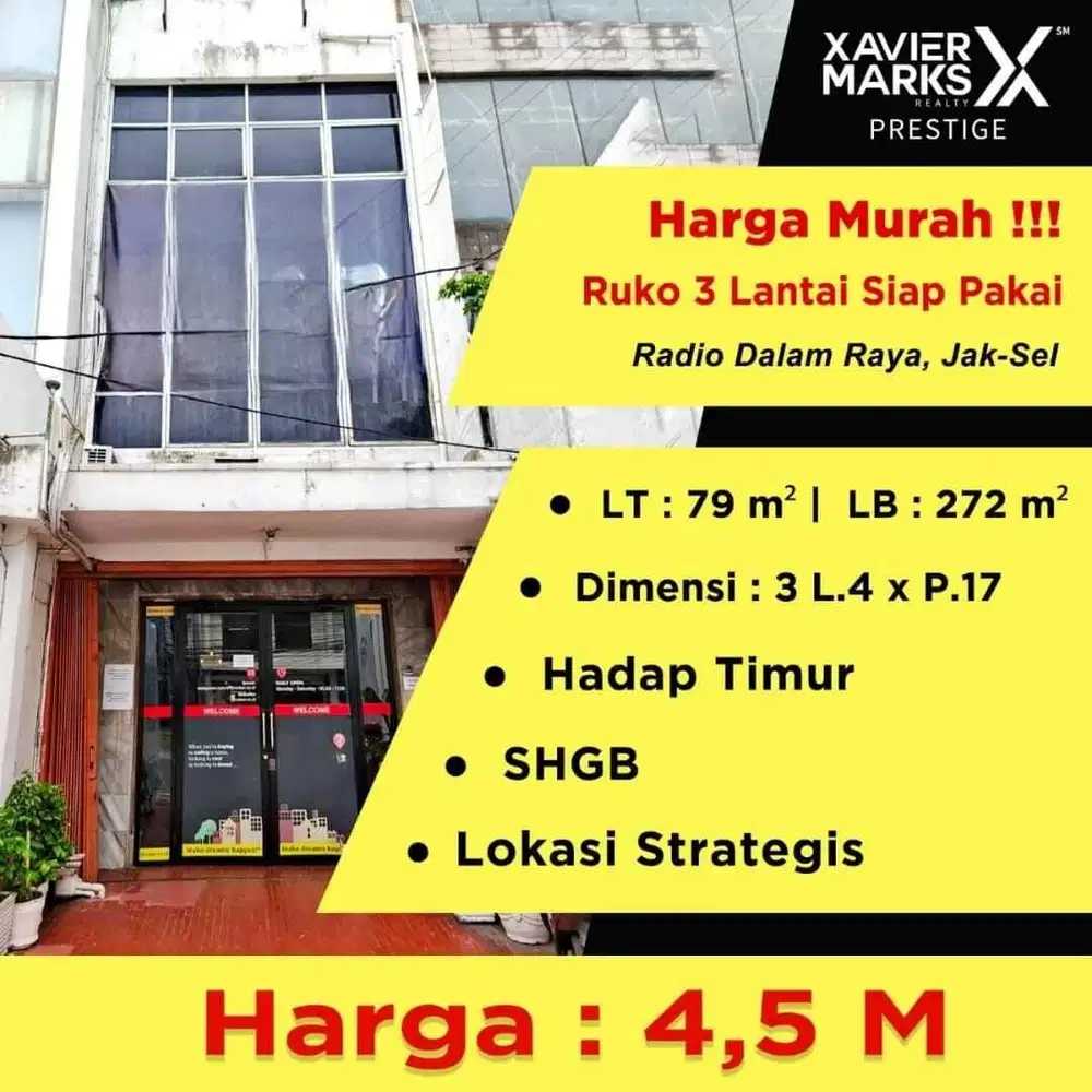 TERMURAH.. Turun Harga  DI JUAL RUKO RADIO DALAM RAYA Gandaria Utara