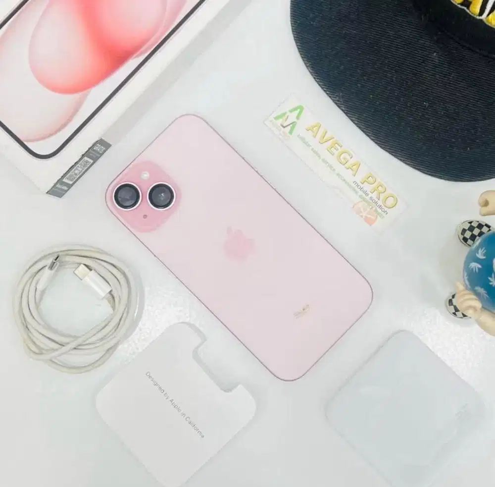 Second iPhone 15 plus 256 gb space pink garansi resmi indonesia