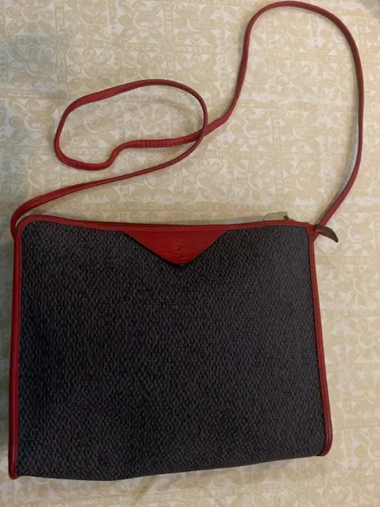 Preloved Authentic YSL Canvas Leather Sling Bag Vintage
