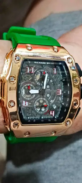 Jam Richard mille rose gold mewah stopwatch crono aktif bat japan 590k
