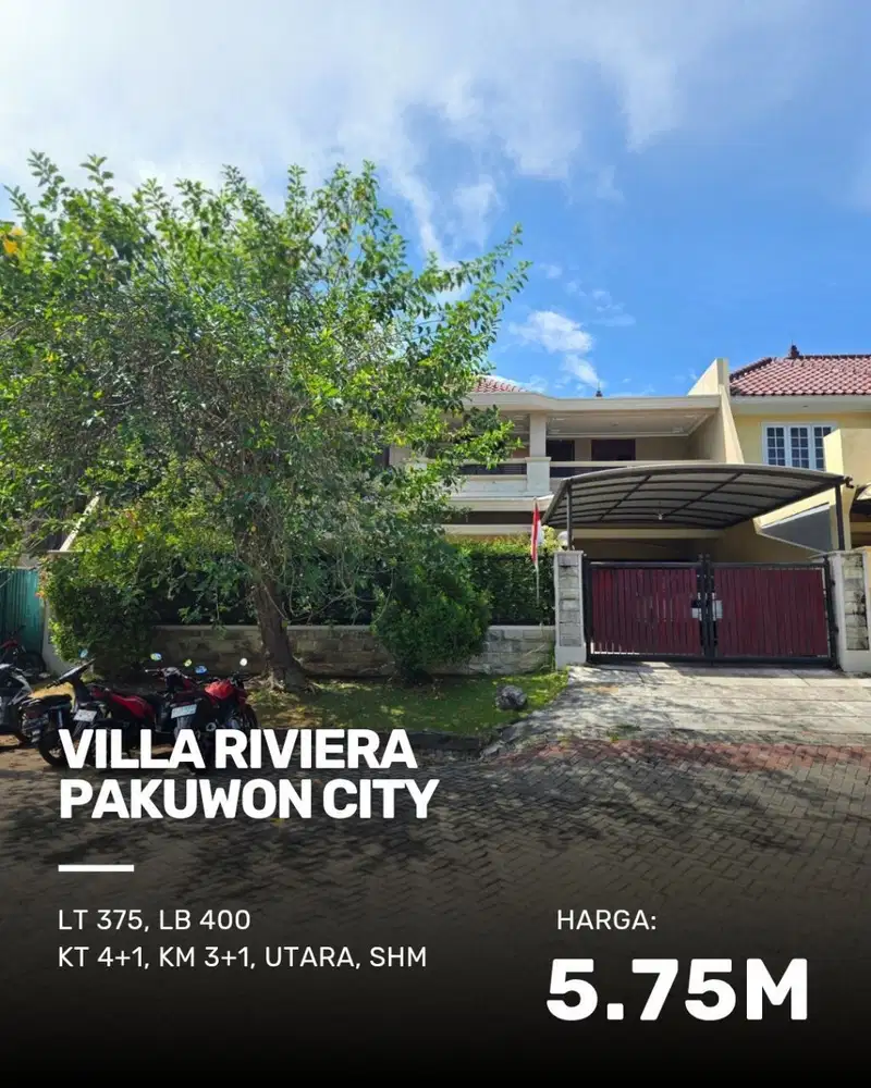 Rumah Villa Riviera Pakuwon City STRATEGIS SIAP HUNI