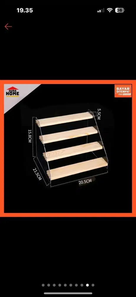 Rak skincare dan parfum bertingkat