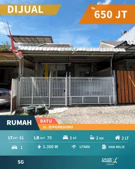 Rumah 600 Jtan Terawat Strategis dekat Jalan poros Diponegoro Batu