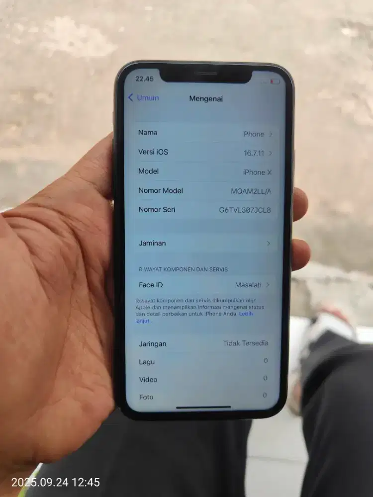 iPhone x ram 256 fulset bh 85