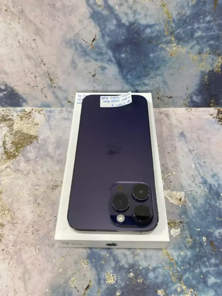 Di jual HP IPHONE 14 PRO MAX warna PURPLE memory internal 128 GB IBOX