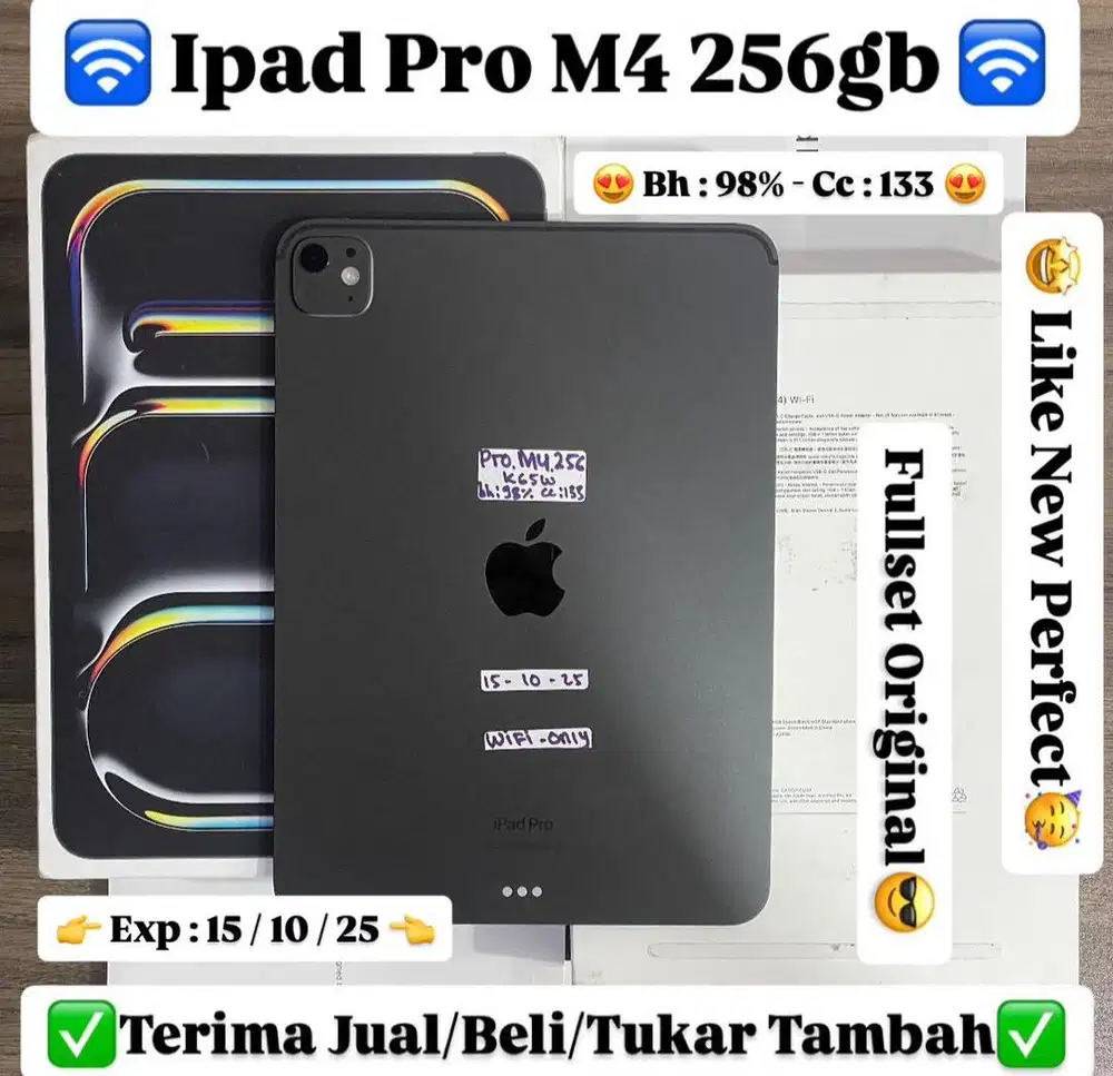 Ipad Pro M4 11 Inch 256 Gb Space Black And Apple pencil Pro Mulus