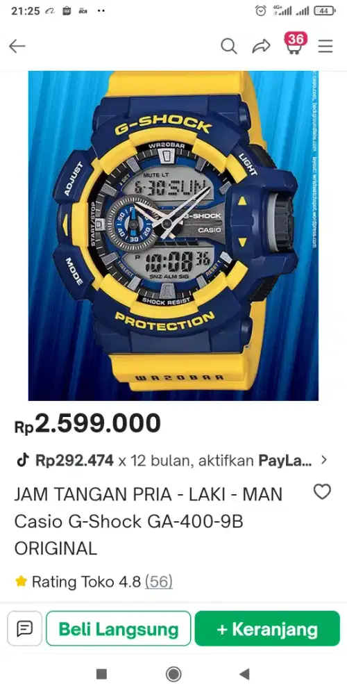 Gshock GA400-9BDR original (rare) mulus lengkap