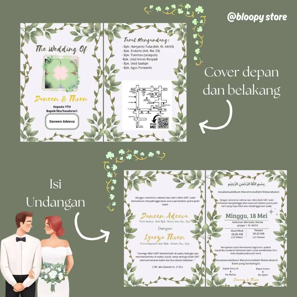 Desain Undangan Nikah Custom by Siswa DKV