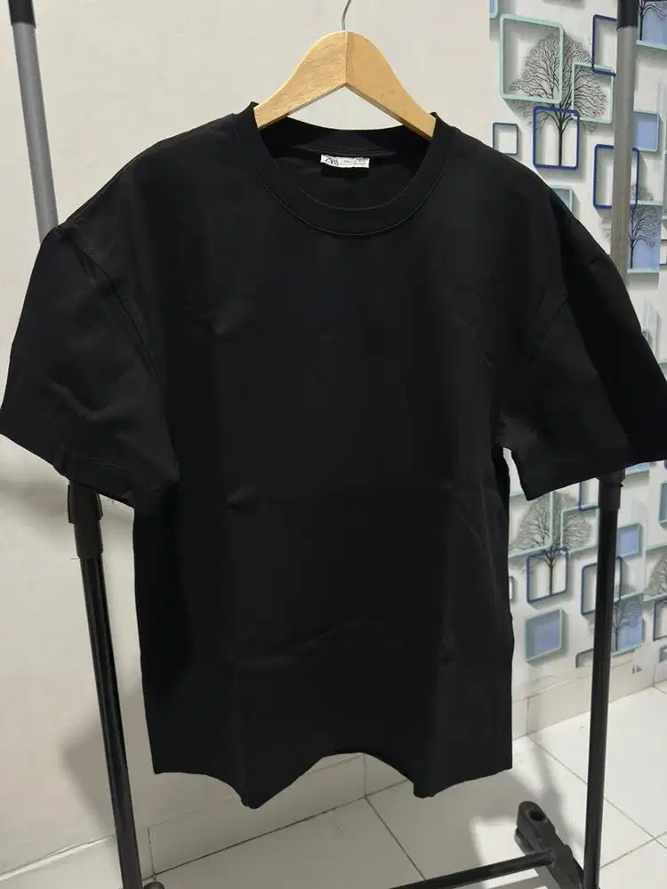 Kaus Polos Zara Heavy Weight Hitam