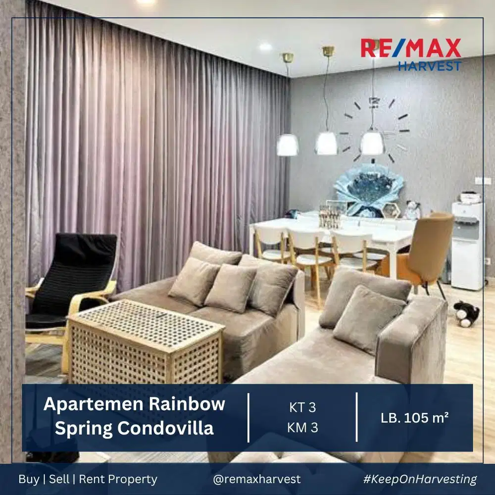 DIJUAL HARGA MURAH APART RAINBOW SPRING CONDOVILLA 3BR GADING SERPONG
