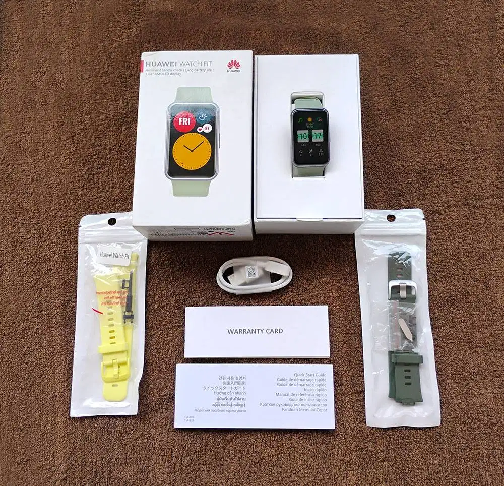 Huawei Watch FIT Green bonus strap fullset original ex.garansi Resmi