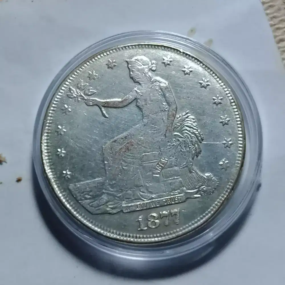 Koin Langka 1877 SEATED LIBERTY DOLLAR BESAR 38MM AMERIKA