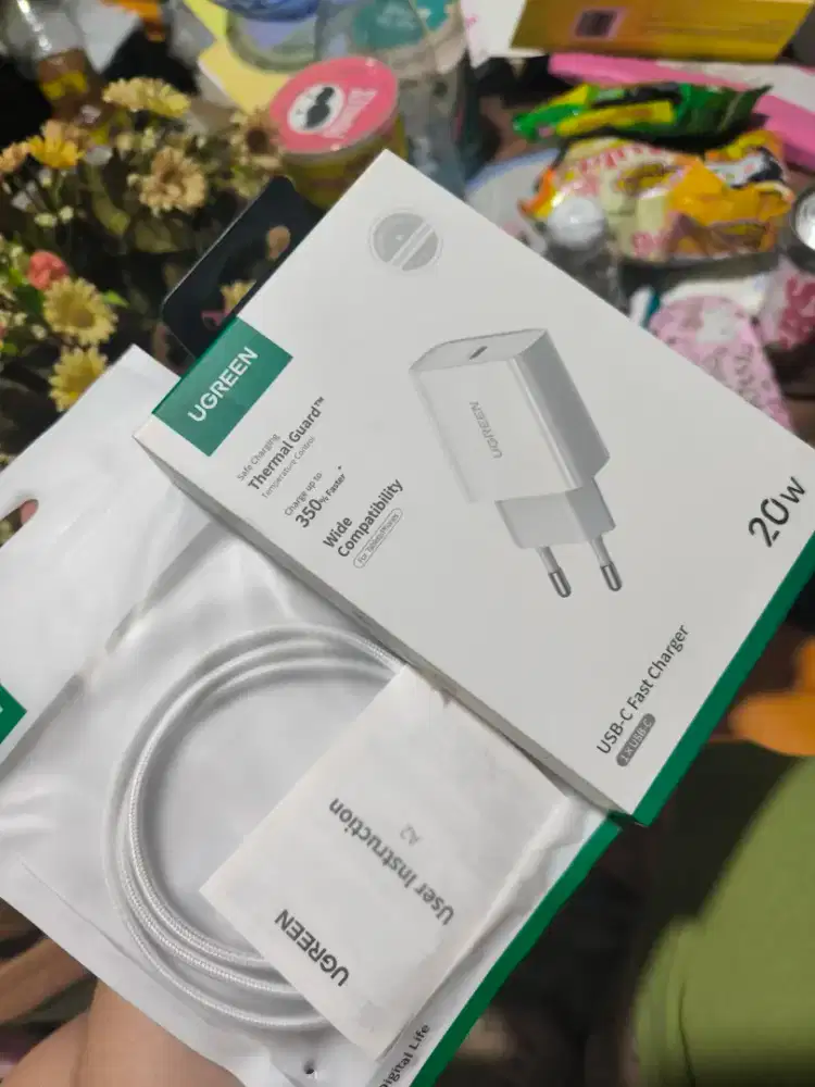 Charger iPhone merk Ugreen 20W White 1 set type C