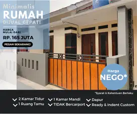 Rumah murah 2 kamar ready dan indent custom dilokasi strategis