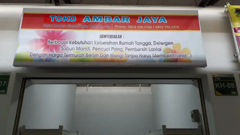 Kios Siap Pakai Kondisi Bagus di Pasar Modern Graha Raya