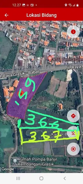TANAH KOMERSIL KEBOMAS - GRESIK