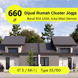 PROMO LAUNCING ; Barat RSA UGM, Rumah Cluster Murah Jogja, Siap HUNI