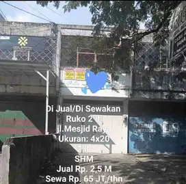 Dijual dan Disewakan Ruko 2 lt Jl. Mesjid Raya Makassar