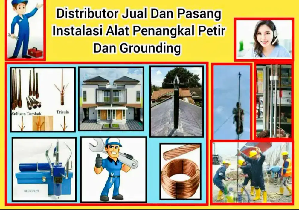 Perlengkapan Pusat Pasang Anti Petir Alat Keamanan