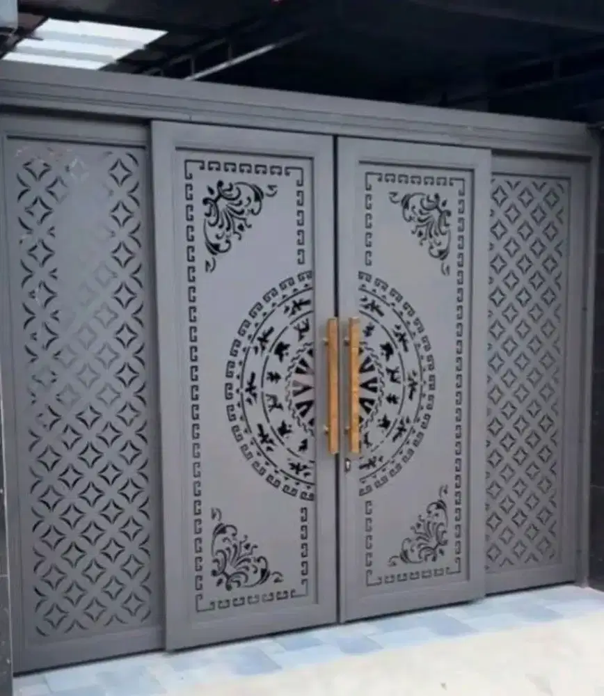 Pintu gerbang sliding swing mewah