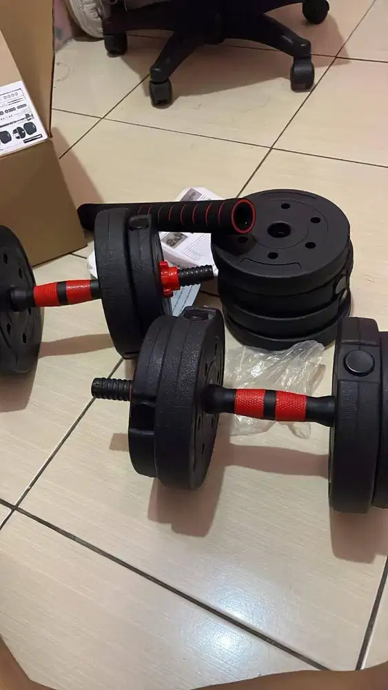 Barbel Dumbell Set 20kg Pvc Adjustable