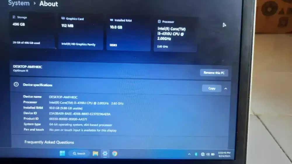 Laptop hp bekas