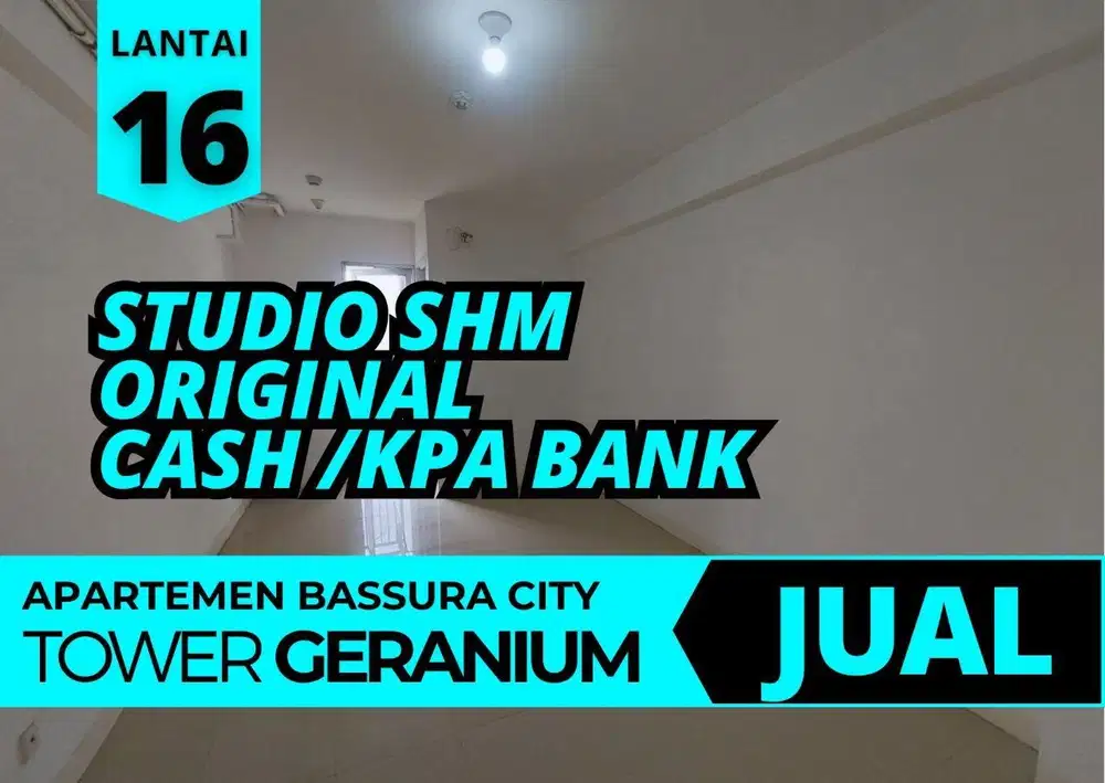 Jual Cepat STUDIO SHM Lantai 16 Apartemen Bassura City CASH KPA Bank