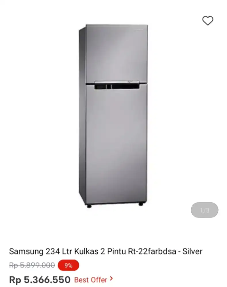 Samsung 234 Ltr Kulkas 2 Pintu Rt-22farbdsa - Silver
